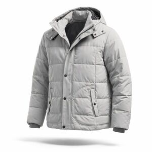 Weatherproof Men's Gray Hooded Puffer Jacket